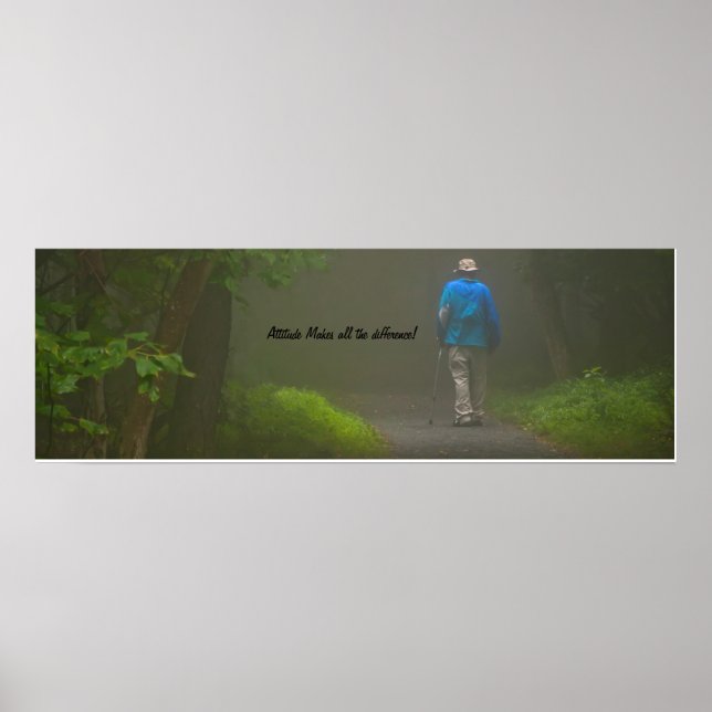 L'attitude fait toute la différence Poster 12"x36" (Devant)