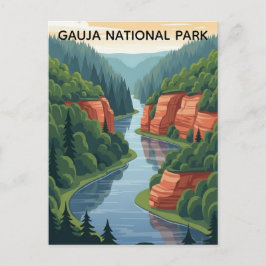 Latvia Gauja National Park Travel Postkarte