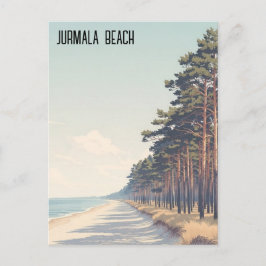 Latvia Jūrmala Beach Travel Postkarte