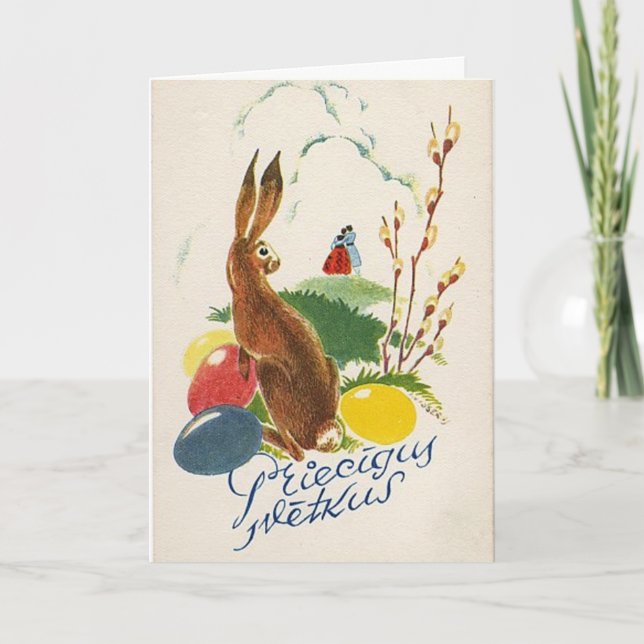 Latvian Easter card Feiertagskarte (Vorderseite)
