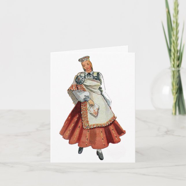 Latvian Tradtitional Kostüm Nica Karte (Vorderseite)