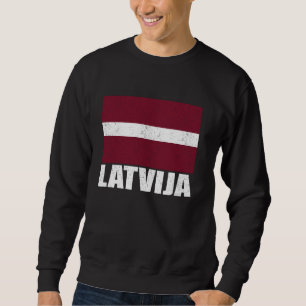 Latvija Flag Grunge Vintag Souvenir Lettland Sweatshirt