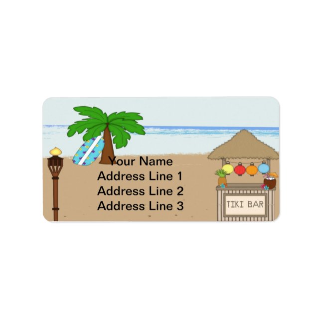 Laua / Tiki Étiquettes de adresse de l'invitation (Devant)