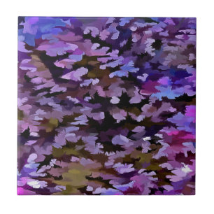 Laub abstrakt im Blau, im Rosa und im Sienna Fliese