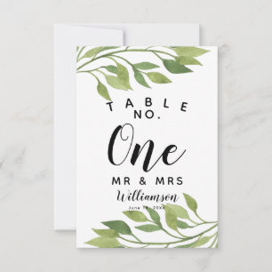 Laub Grünfärbung Blatt Tisch Nummer Party/Hochzeit Einladung