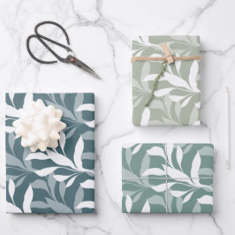 Laub in Grace Geschichtete Organische Silhouetten  Geschenkpapier Set