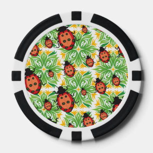 Laubbäume, grüner Hintergrund Pokerchips