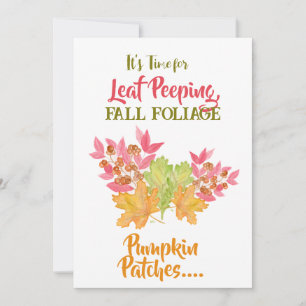 Laubbeobachtung Foliage Herbst Aquarell Geburtstag Karte