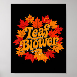 Laubbläser Herbstsaison Fallende Blätter Reinigung Poster