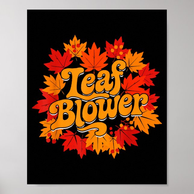 Laubbläser Herbstsaison Fallende Blätter Reinigung Poster (Vorne)