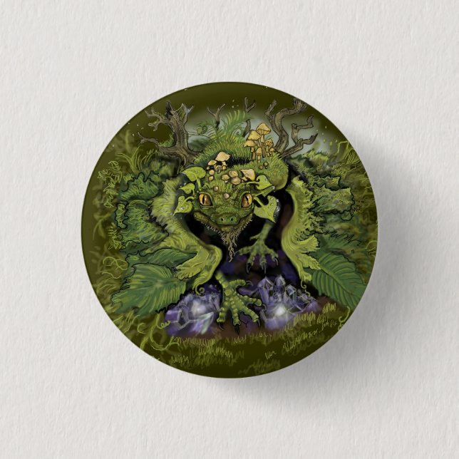 Laubblätterdrache Button (Vorderseite)
