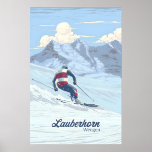 Lauberhorn Wengen Ski-Plakat Poster