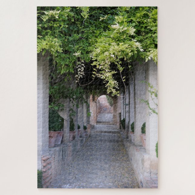 Laubüberwachsener Gehweg, Spanien (Vertikal)