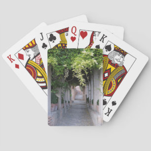Laubüberwachsener Gehweg, Spanien Spielkarten