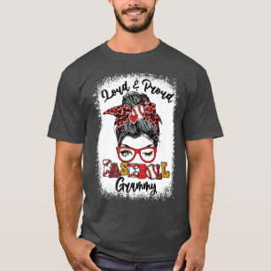 Laud und stolz Baseball Grammy Messy Bun gebleicht T-Shirt