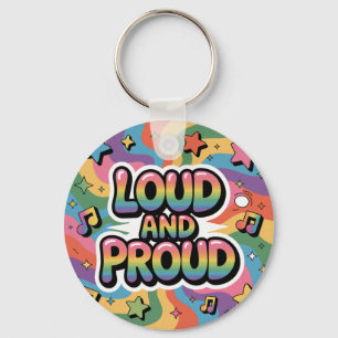 Laud und Stolz - Farbenfrohe psychedelische LGBTQ+ Schlüsselanhänger