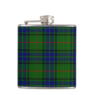 Lauder Tartan Blau Grün Kariert Flachmann
