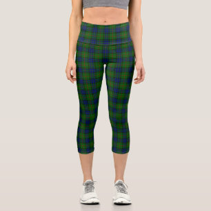 Lauder Tartan Blau kariert Capri Leggings