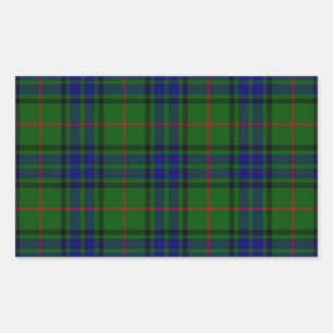 Lauder Tartan Blau kariert Rechteckiger Aufkleber