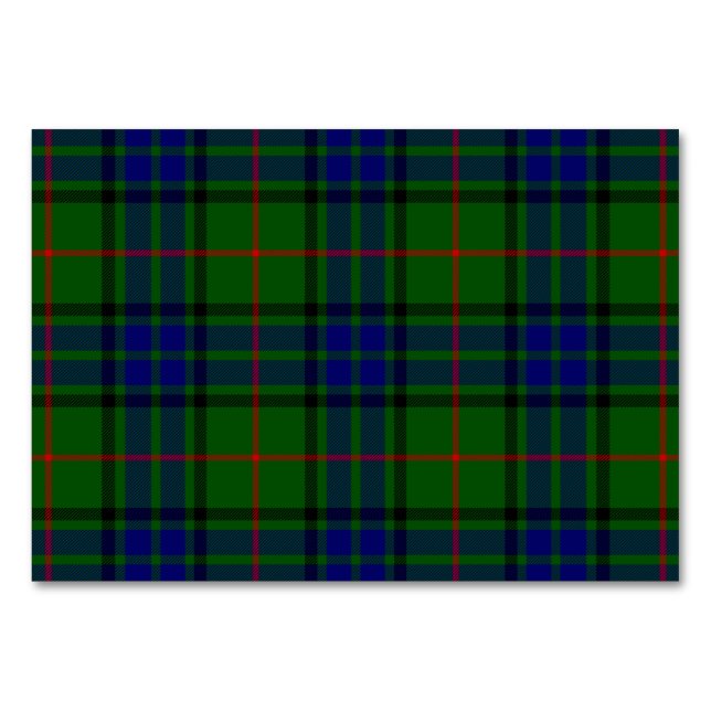 Lauder Tartan Blau kariert Tischnummer (Vorderseite)