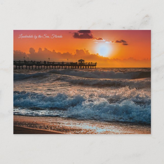 Lauderdale am Meer, Florida - Splash Walls Postkarte (Vorderseite)