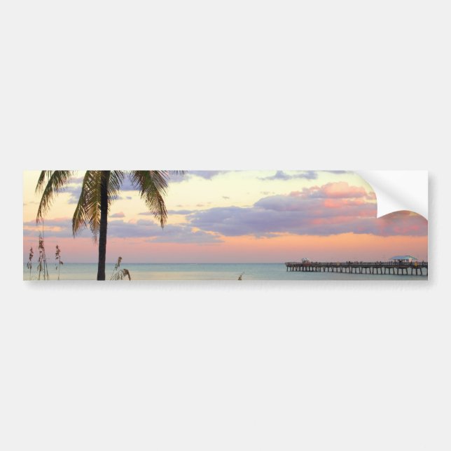Lauderdale-durch-d-Meer, Florida Sonnenuntergang Autoaufkleber (Vorne)