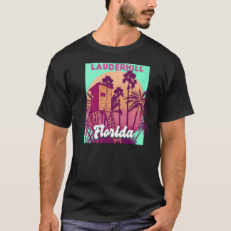 Lauderhill FL Florida Vintage Retro Ozean Szene T-Shirt