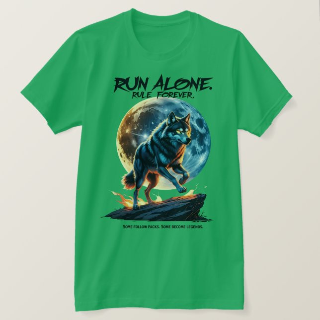 Lauf allein! Regel für immer - Legendärer Wolf-Ent T-Shirt (Design vorne)