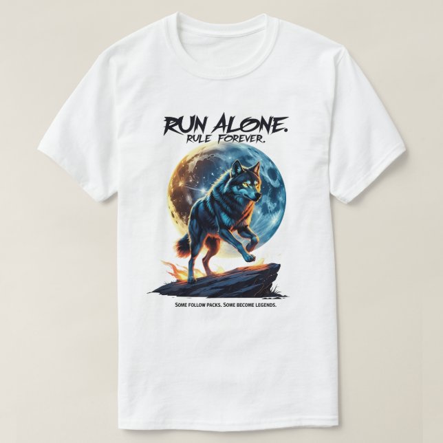 Lauf allein! Regel für immer - Legendärer Wolf-Ent T-Shirt (Design vorne)