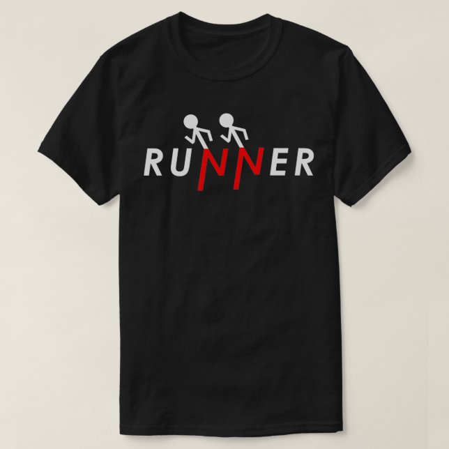 Lauf des Runner-Strichmännchens Lauf der sonnigen  T-Shirt (Design vorne)