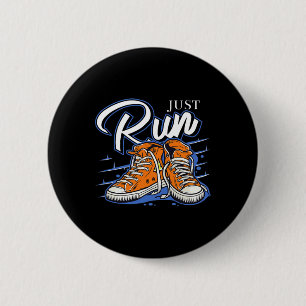 Lauf einfach Lauf Runner Biathlon Joggen Triathlon Button