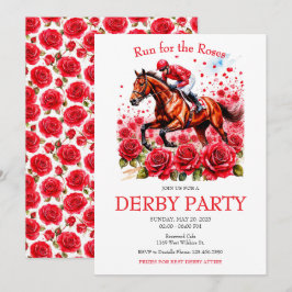 Lauf für die Rose Pferde Derby Party Einladung