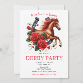 Lauf für Rose Race Horse Derby Party Einladung