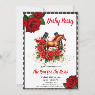 Lauf für Rose Race Horse Derby Party Einladung