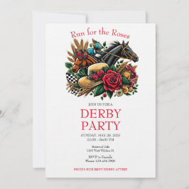 Lauf für Rose Race Horse Derby Party Einladung