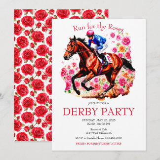 Lauf für Rose Race Horse Derby Party Einladung