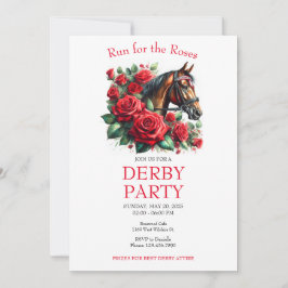 Lauf für Rose Race Horse Derby Party Einladung
