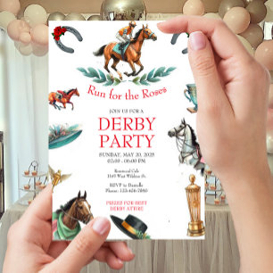 Lauf für Rose Race Horse Derby Party Einladung