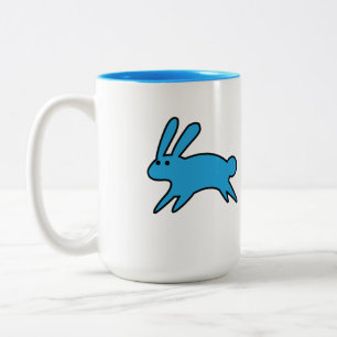 Lauf kleine blaue Bunny Zwei-Tone-Kaffee-Tasse Zweifarbige Tasse