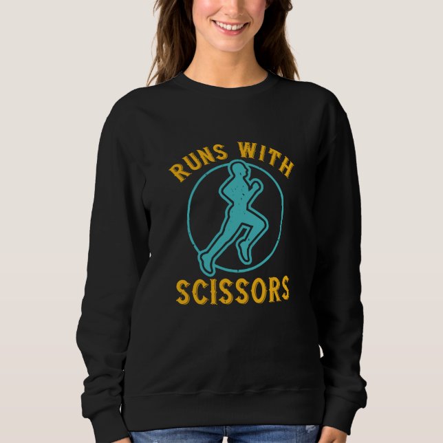 Lauf - Läufen mit Schere Sweatshirt (Vorderseite)