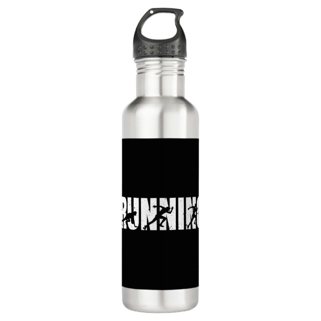 Lauf| Läufer| Marathon Edelstahlflasche (Vorderseite)