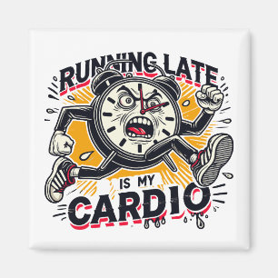 Lauf läuft mein Cardio - Funny Clock Design Magnet