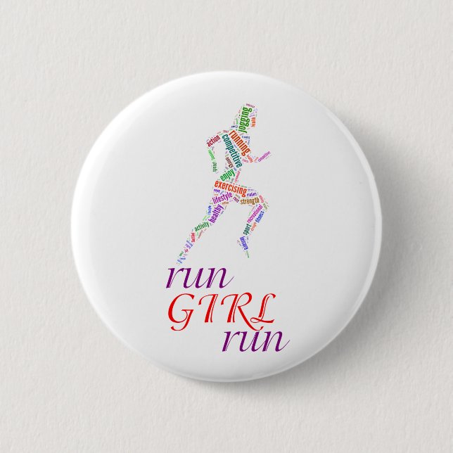 Lauf Mädchen, renne Button (Vorderseite)