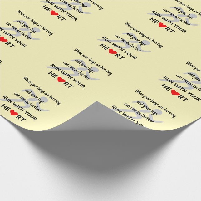 Lauf mit deinem Herzen inspirierender Sport Geschenkpapier (Ecke)