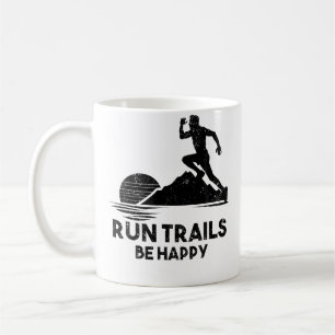 Lauf Runner Trail Laufend Natur Berge Hügel Ha Kaffeetasse