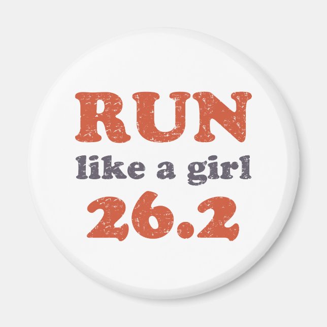 Lauf wie ein Mädchen 26.2 Magnet (Vorne)