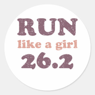 Lauf wie ein Mädchen 26.2 Runder Aufkleber