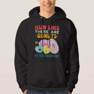 Lauf, wie es Donuts auf der Ziellinie Runni gibt Hoodie