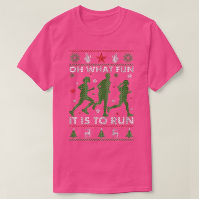 Lauf zu hässlichen Weihnachten T-Shirt (Design vorne)