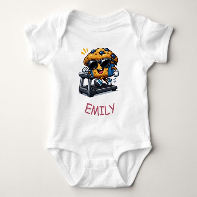Laufband-Muffin Baby Strampler (Vorderseite)